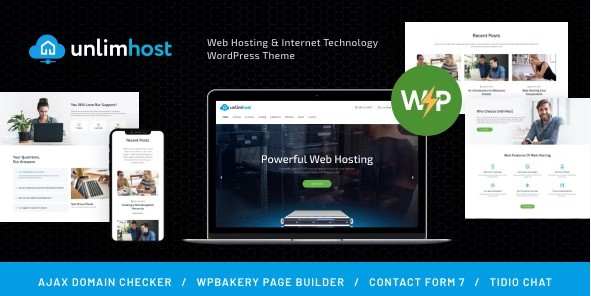 UnlimHost - Web Hosting & Internet Technology WordPress Theme